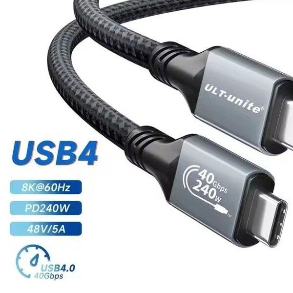 USB4 ケーブル USB-C 40Gbps PD 240W 急速充電 8K/60Hz