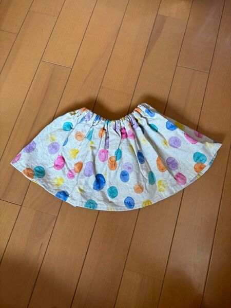 水玉 スカート カラフル 女の子 子供服 丈18センチ ウエストゴム