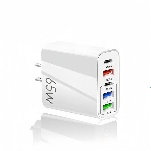 65W PD+QC3.0 USB電源アダプター 5口 USB充電器 USB 充電器 ACアダプター ポート 急速充電器