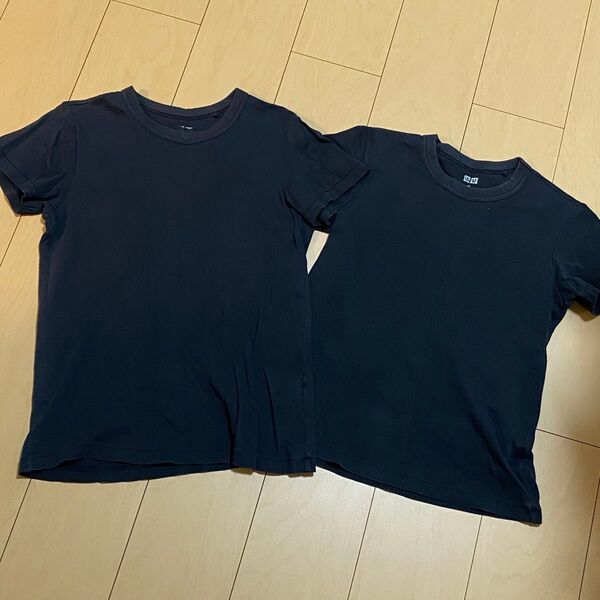 ユニクロ 黒 半袖Tシャツ クルーネック ブラック