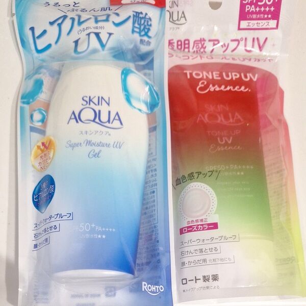 スキンアクアヒアルロン酸UVジェル スキンアクアトーンアップUVエッセンス 日焼け止めセット ロート製薬