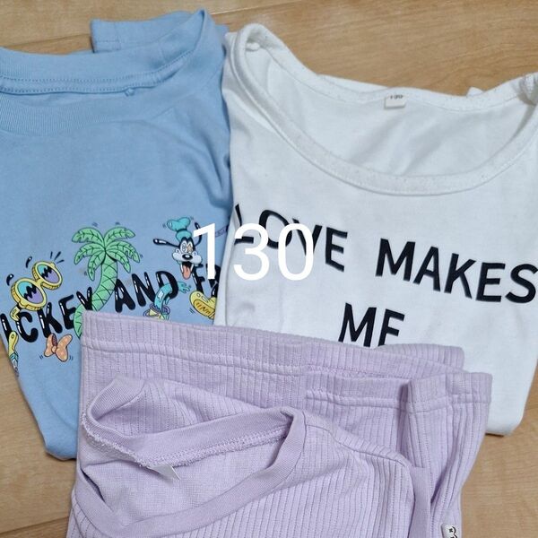 半袖Tシャツ&ノースリーブワンピースセット130 UNIQLOユニクロ西松屋チェーン