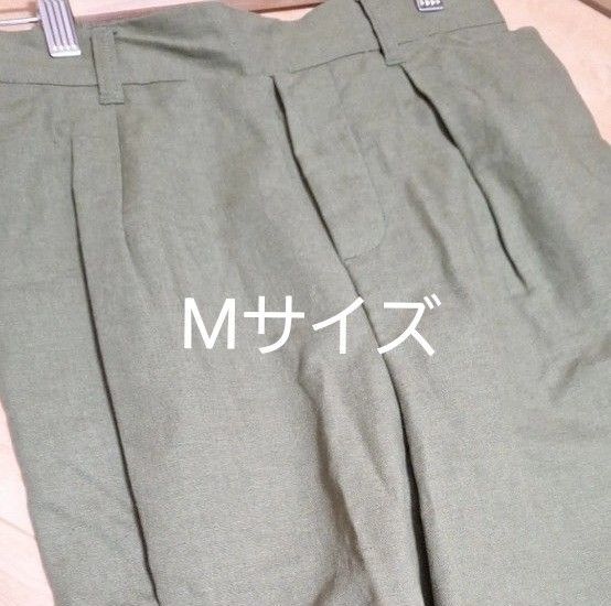 ※ワイドパンツワイドストレートパンツリラックスパンツイージーパンツ スタジオクリップMサイズ 春夏 カーキ シンプルナチュラル
