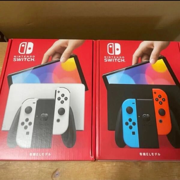 【新品未開封】2台セット 任天堂 Nintendo Switch 有機ELモデル ホワイト+ネオンブルー 即日発送 店舗なし