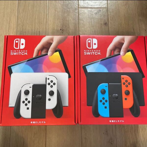 【新品未開封】2台セット 任天堂 Nintendo Switch 有機ELモデル ホワイト+ネオンブルー 即日発送 店舗印なし