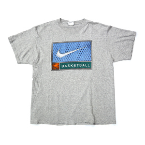 * бесплатная доставка * 90s USA производства Vintage NIKE Nike футболка баскетбол ... серый мужской M 90 годы б/у одежда American Casual swoshu