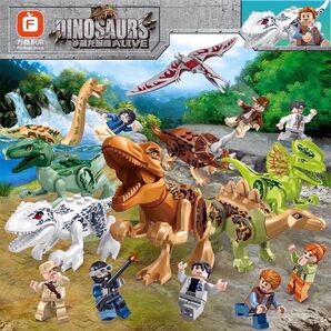残り1点!レゴ互換 恐竜8匹+8人 16個セット ミニフィグ 大量 LEGO 互換