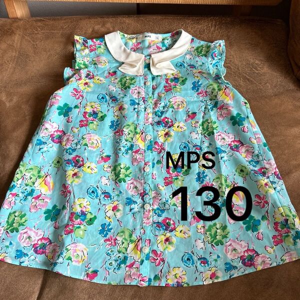 トップス 130 薄手 ポリエステル100% MPS チュニック ライトオン Right-on ブラウス 女の子 花柄 夏 ④