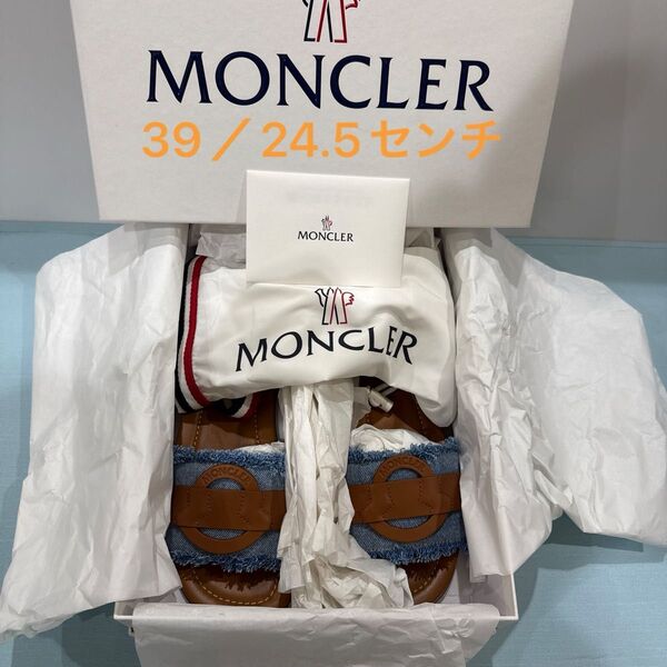 希少なモンクレール デニムサンダル 39/24.5Moncler Bell denim slides