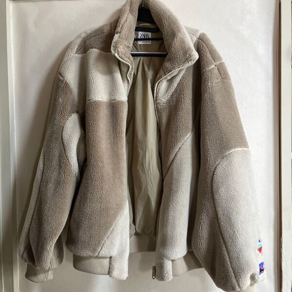 ZARA ボアブルゾン ベージュ