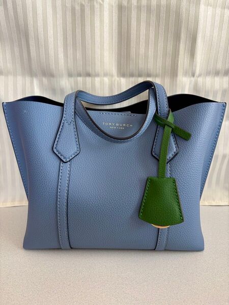【トリーバーチ】TORY BURCH ライトブルー レザー 2way ショルダーバック ハンドバッグ