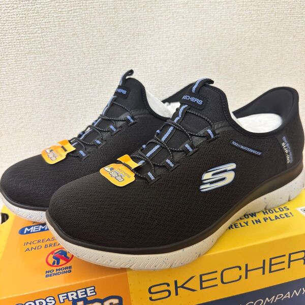 【新品未使用】スケッチャーズ SLIP-INS WIDE SKECHERS 150199W BKLB NVCL 防水 24.5cm