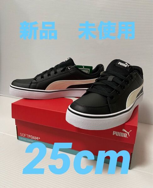 新品 PUMA プーマ Vコートバルク 黒白 メンズ 25cm