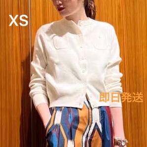 新品 CABaN コットンカシミヤクルーネックカーディガン ホワイト XS 即日発送