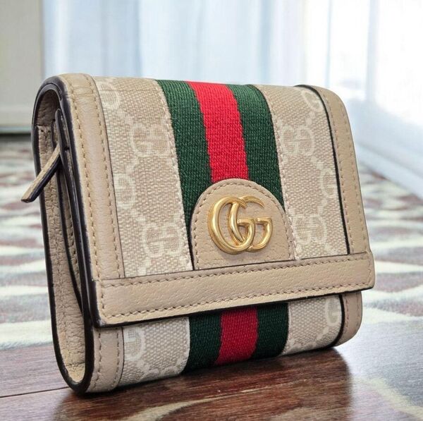 極美品 グッチ GGスプリーム オフィディア コンパクトウォレット 3つ折財布 ※最安値のため値下げ不可