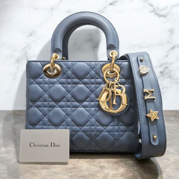 極美品!Dior マイレディディオール カナージュ 2way ハンドバッグ ブルー ※最終価格なので値下げ不可