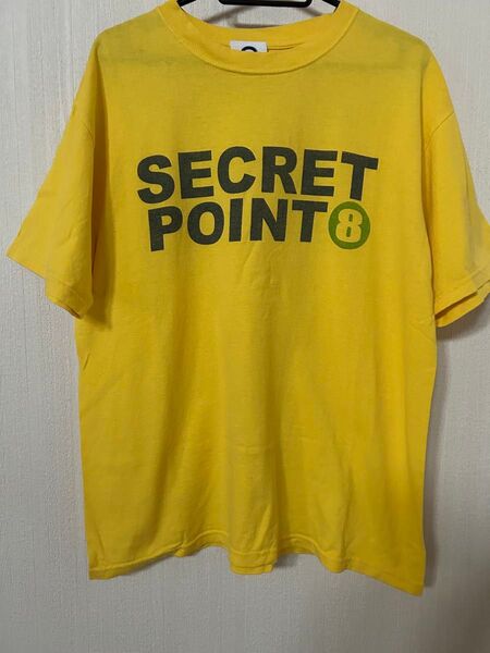 Tシャツ 半袖プリントTシャツ CALIFORNIAーT バッグプリント 黄色 イエロー Mサイズ 穴あり
