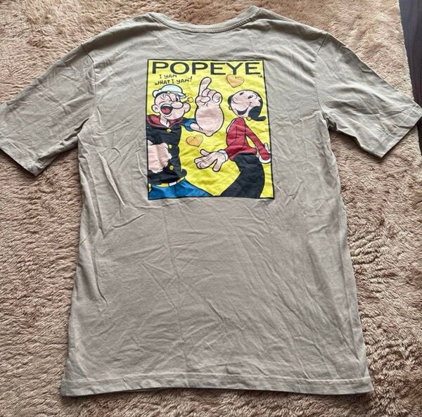 Tシャツ M ポパイ オリーブ アニメ アメコミ 半袖 バックプリント