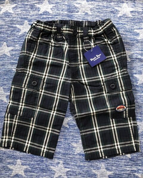 新品★110★ミキハウス・ブラックベア★お洒落なチェックハーフパンツ★夏服お出掛け★ダブルB★おまとめ歓迎★CBN043