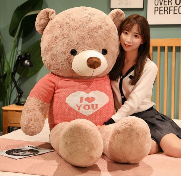 大きなクマのぬいぐるみ 160cm IYOU ピンクセーター