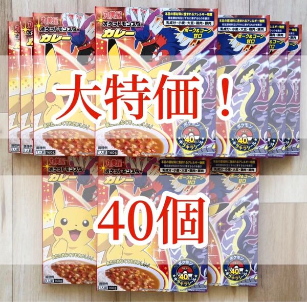 お買得!40個!丸美屋 ポケモンカレー160g まとめ売り 保存食レトルトカレー 主婦(主夫)の味方
