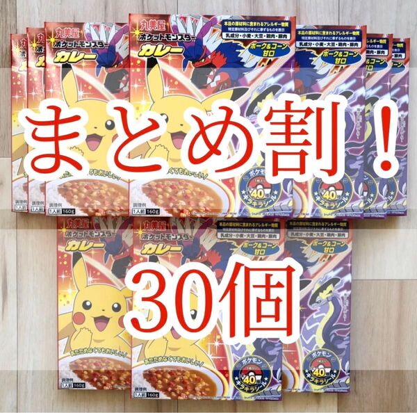 お買得!30個!丸美屋 ポケモンカレー160g まとめ売り 保存食レトルトカレー 主婦(主夫)の味方
