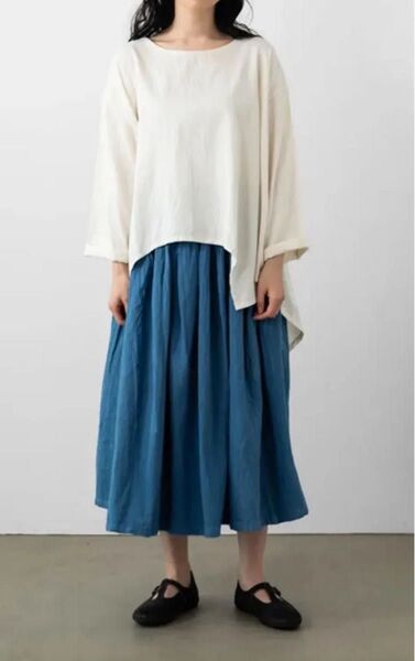 【新品・タグ付】ヂェン先生の日常着 厚地スカート アクアマリン