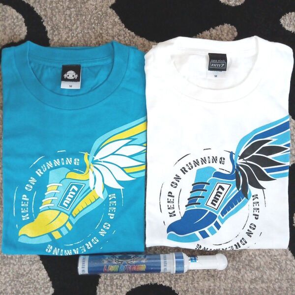 【即決価格】水樹奈々 Tシャツ Mサイズ LIVE RUNNER 2020 ライブ 白 ホワイト 水色 ライトブルー ペンライト