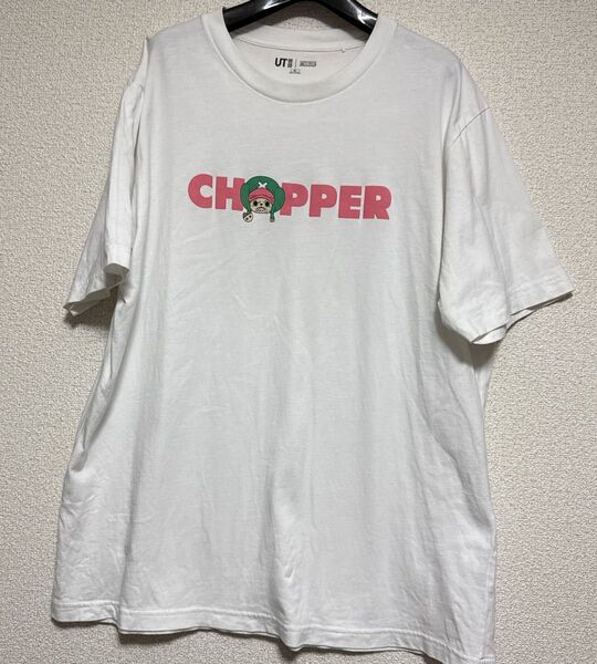 メンズTシャツ ワンピースコラボユニクロUT チョッパー 白 ホワイト XL 綿100%
