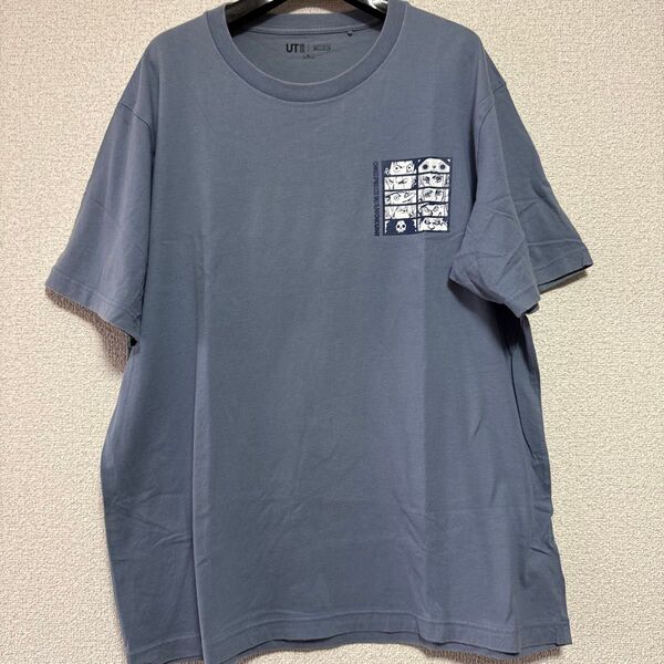 メンズTシャツ ワンピースコラボユニクロUT ブルーグレー XL サイズ 綿100%