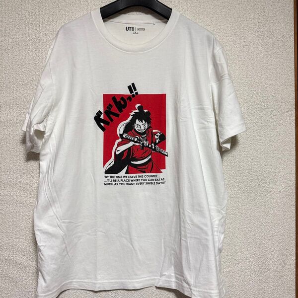 メンズTシャツ ユニクロUT ワンピースコラボ 白 ホワイト XL 綿100%