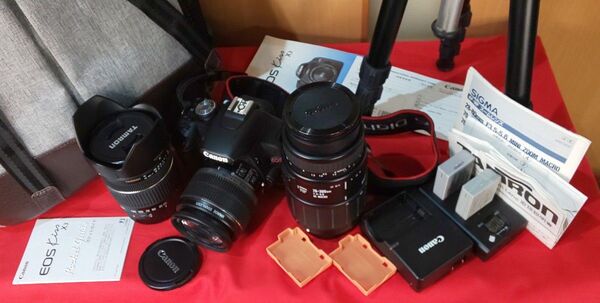 CANON EOS kiss X 3カメラ、レンズ各種、三脚、バッグ等一式