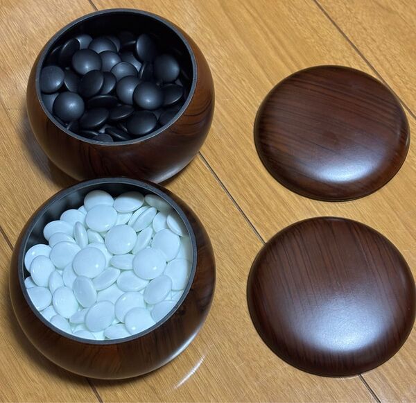囲碁 碁笥と碁石 黒181 白180 送料込み匿名配送 碁石 碁笥 囲碁道具 趣味