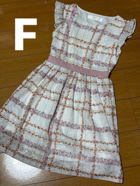 tocco closet チェック柄 花柄 ノースリーブワンピース Fサイズ ワンピース 大人可愛い エレガント
