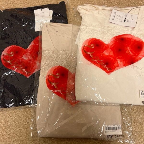 &LOVE スクエアレースネック ロング プルオーバー 長袖 トップス 3点まとめ売り