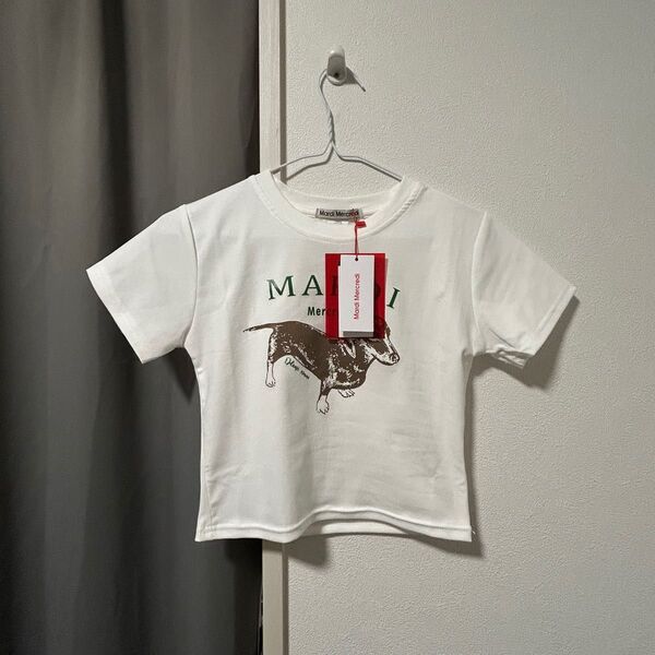 マルディメクルディ クロップド Tシャツ 白 ショート丈 トップス