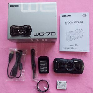 【RICOH】デジカメ WG-70 ブラック 防水 防塵 耐衝撃 耐寒