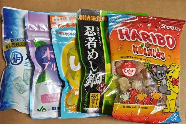 グミ 5袋セット ハリボーコララ しゃりinグミ 木更津ブルーベリーグミ 忍者めし鋼 キシリッシュグミ