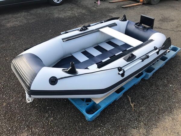 二人用ゴムボート スラットフロア ロッドホルダー モーターマウント付最大3馬力