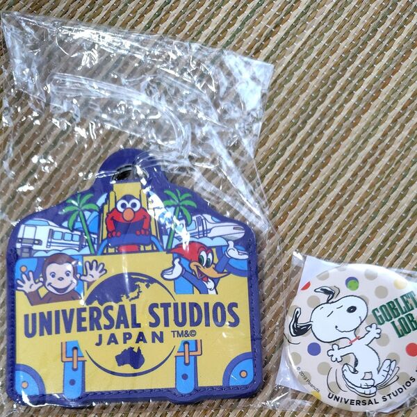 USJ ユニバーサルスタジオジャパン ラゲッジタグ & 缶バッジ 2点セット