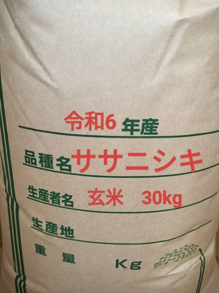 令和6年度 宮城県産ササニシキ 玄米30キロ 新米