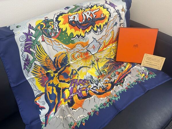 HERMES エルメス カレ90スカーフ THE ALFEE/25周年 ストール 大判
