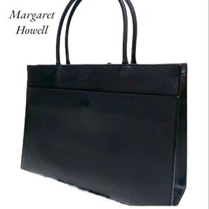 【極美品】Margaret Howell ハンドバッグ フォーマル ブラック ブラック トートバッグ ハンドバッグ 黒 肩掛け