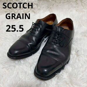 SCOTCH GRAIN スコッチグレイン 革靴 ビジネスシューズ 25.5 黒 ブラック ビジネスシューズ ストレートチップ
