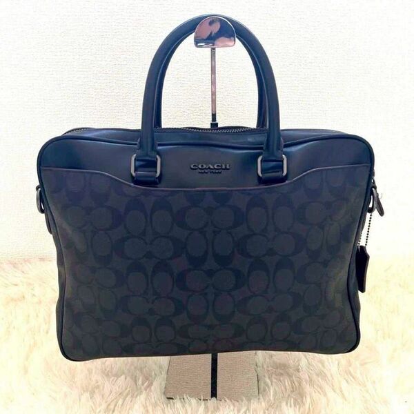 COACH ベケット シグネチャー ビジネスバッグ ブリーフケース ブラック シグネチャー