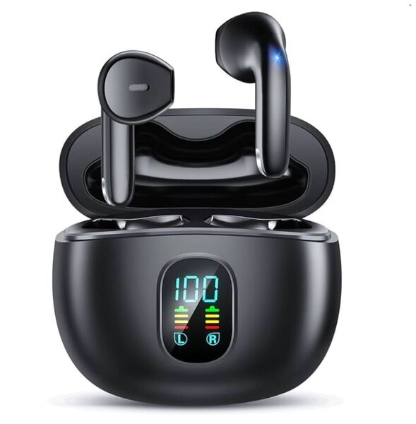 イヤホン ワイヤレスイヤホン 超軽量 数字LEDディスプレイ表示 自動ペアリング Bluetooth5.3 Hi-Fi音質