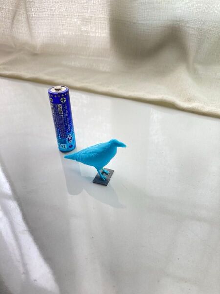 3Dプリンター製 カラス フィギュア 青 置物