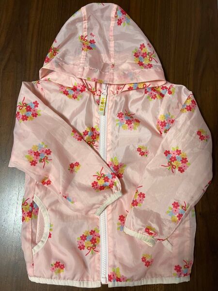 ミキハウスホットビスケッツ キッズ ウインドブレーカー ピンク 花柄