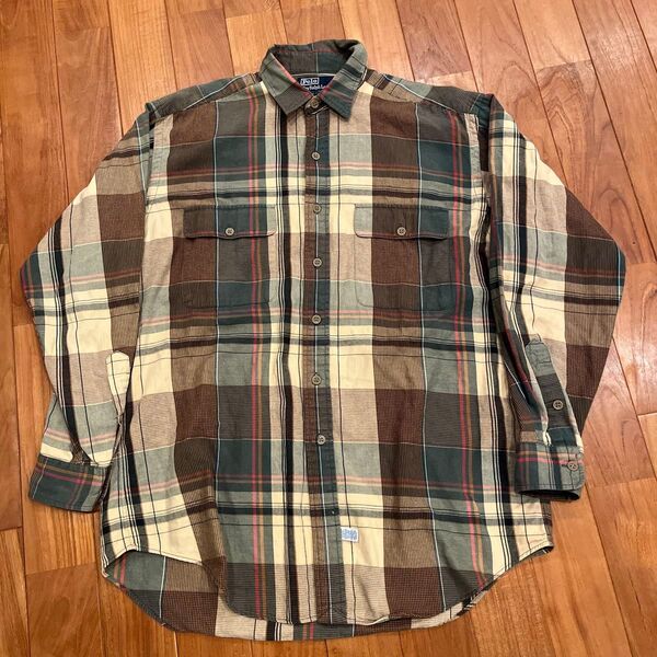 Polo by Ralph Lauren チェック ネルシャツ ラルフローレン 長袖シャツ クレイジー RRL ビンテージ 古着