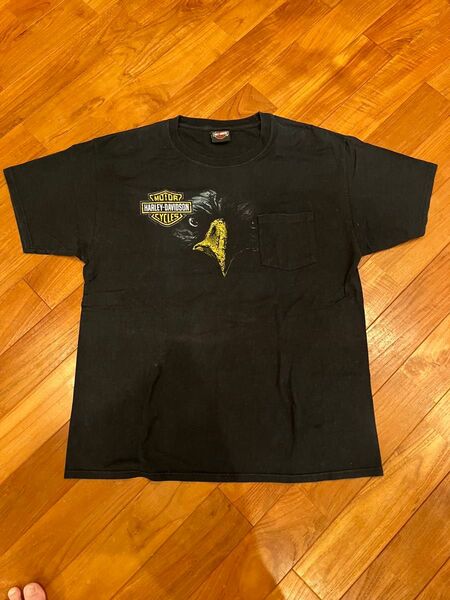 ハーレーダビッドソン Tシャツ ビンテージ イーグル 両面プリント 00s L